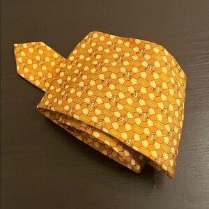 Ferragamo Orange and Yellow Tie